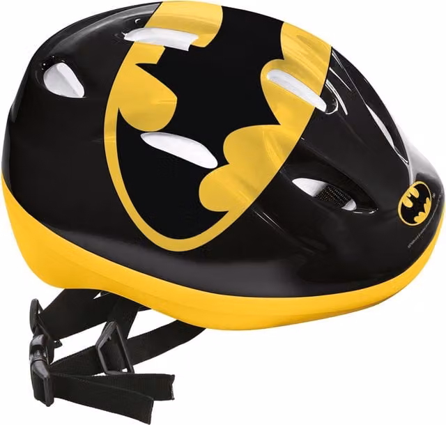 Mondo Batman DC Superhero Protective Kids Helmet in Black and Yellow with Height Adjustment
