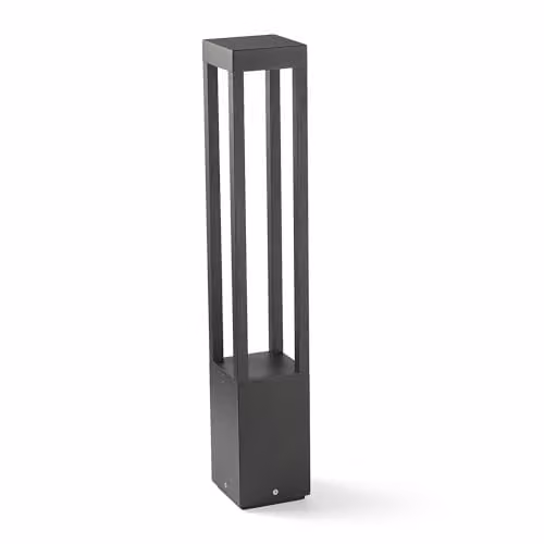 Netlighting Agra Modern Outdoor Bollard, Grey, Height: 65 cm, 2700K IP55 – 1