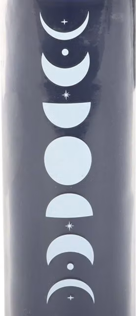 KDMK Blue Moon Phase Fig and Vanilla Scented Glass Tabletop Candle, Blue