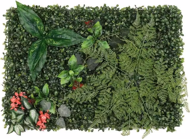 Trimming Shop Artificial Green Grass and Tropical Leaf Floral Wall Panels