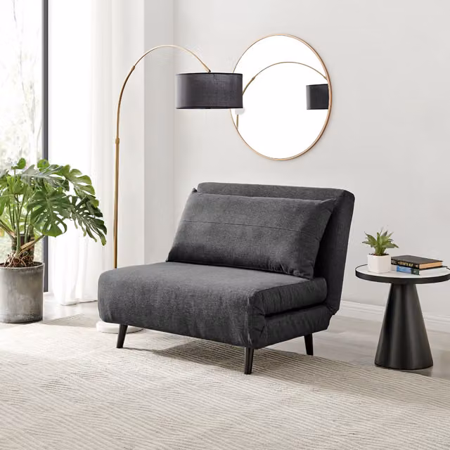 FurnitureboxUK Bobby Upholstered Sofa Bed in Grey