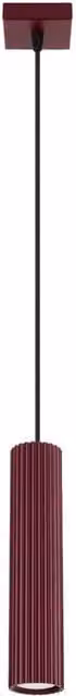 Sollux Lighting minimalist cylinder pendant lamp in red, W/D/H: 118 x 8 x 8 cm