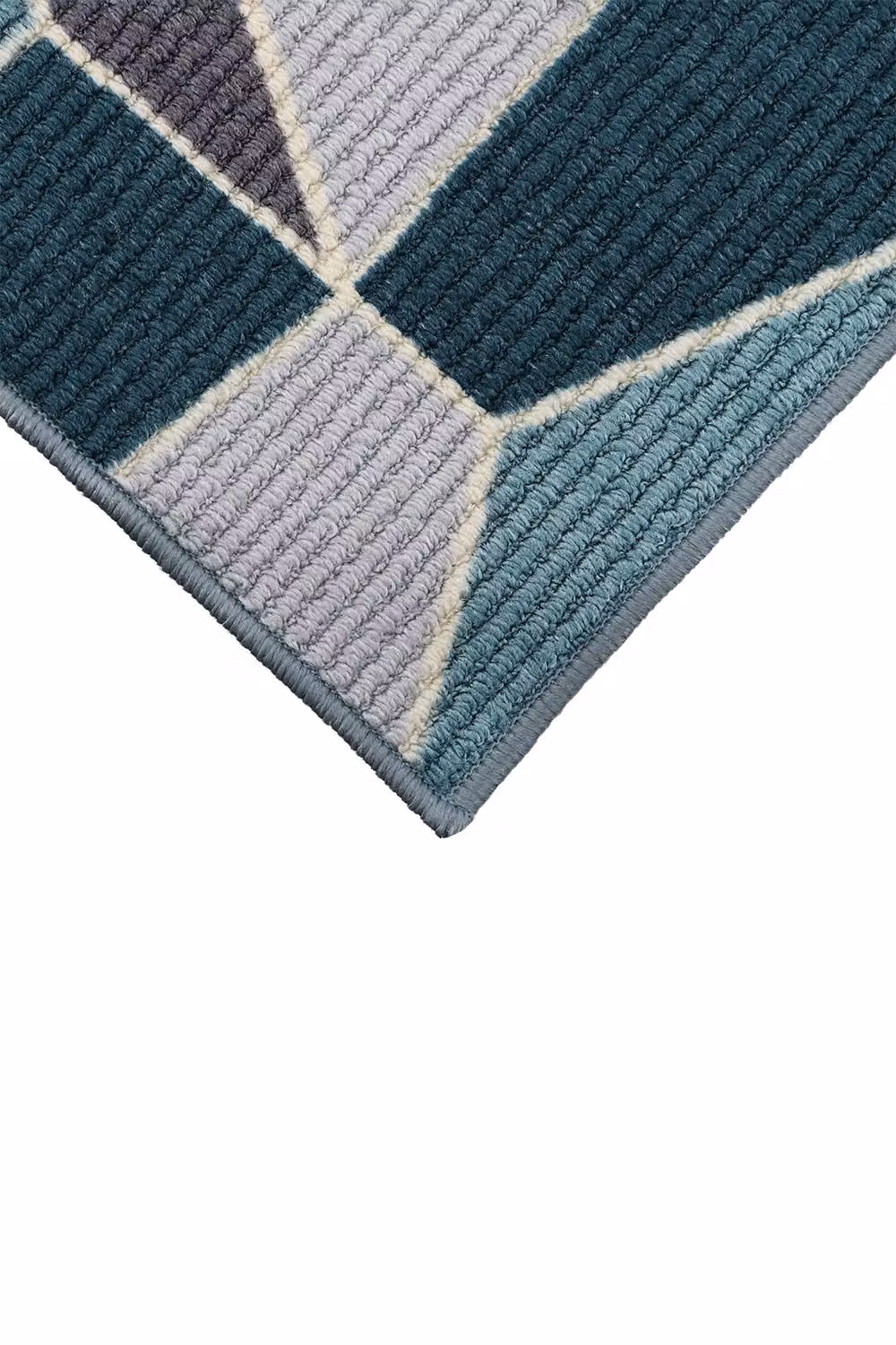 JVL Fiora Machine Washable Non-Slip Runner Mat, Blue, W/D/H: 50 x 150 cm – 3