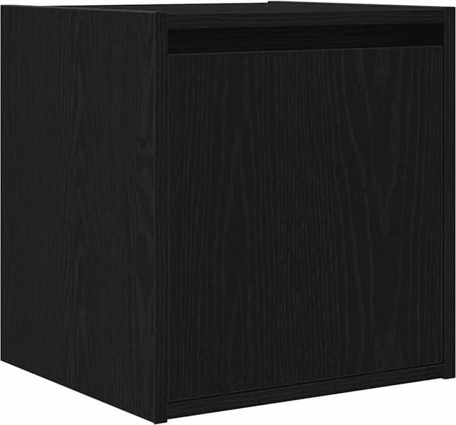 Berkfield Home Wall-Mounted Bedside Cabinet in Black, W/D/H: 38 x 34 x 40 cm