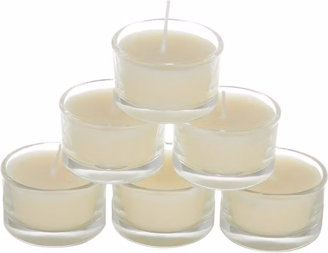 Komore White Vegetable Wax Scented Candle Set, 6 Pieces