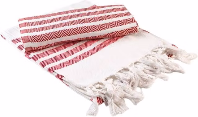 ARTG Hamamzz Dalaman Striped Cotton Towel in White, W/D: 240 x 180 cm