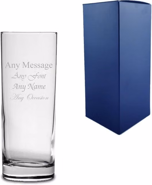 Uniqueful Personalised Classic Glass Tumbler, 360ml, Clear