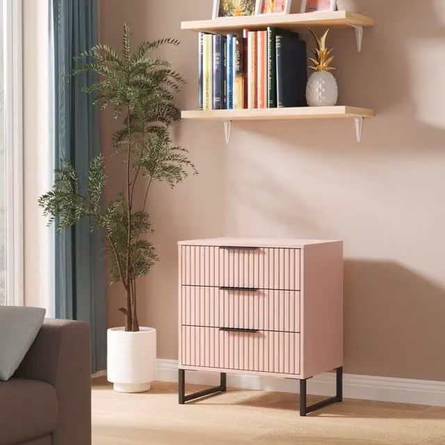 2 U Menai 3 Drawer Chest in Dusty Pink