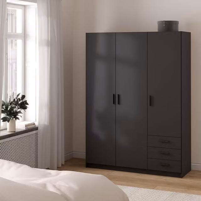 Furniture To Go Sprint Wardrobe with 3 Doors and 3 Integrated Drawers in Matt Grey