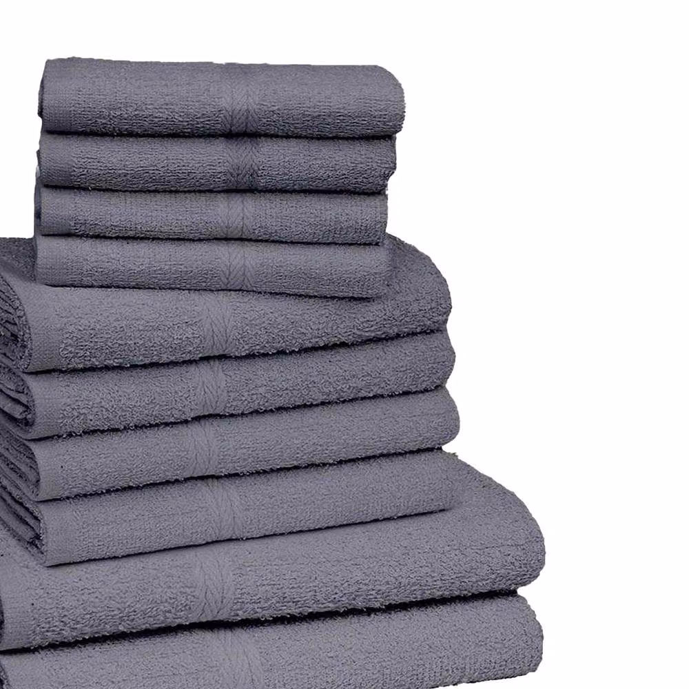 K Collection Egyptian Cotton Towel Set, 10 Pack, Grey/Anthracite – 2