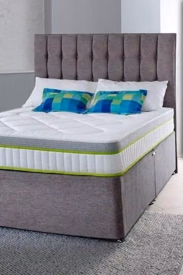 The Shire Bed Company Mode Comfort Open Coil Quilted Mattress in White, W/D/H: 140 x 200 x 23 cm – 1