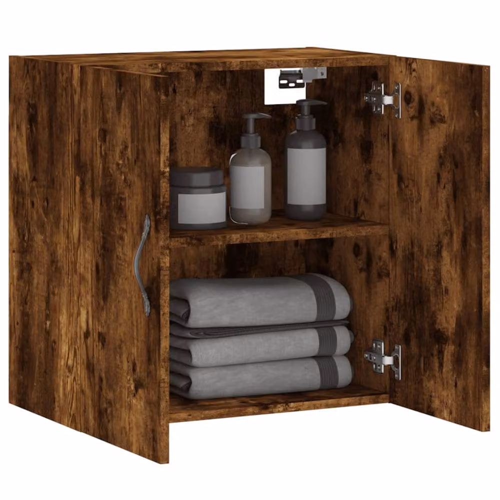 Berkfield Home Smoked Oak Wall Cabinet in Brown, W/D/H: 60 x 31 x 60 cm – 4