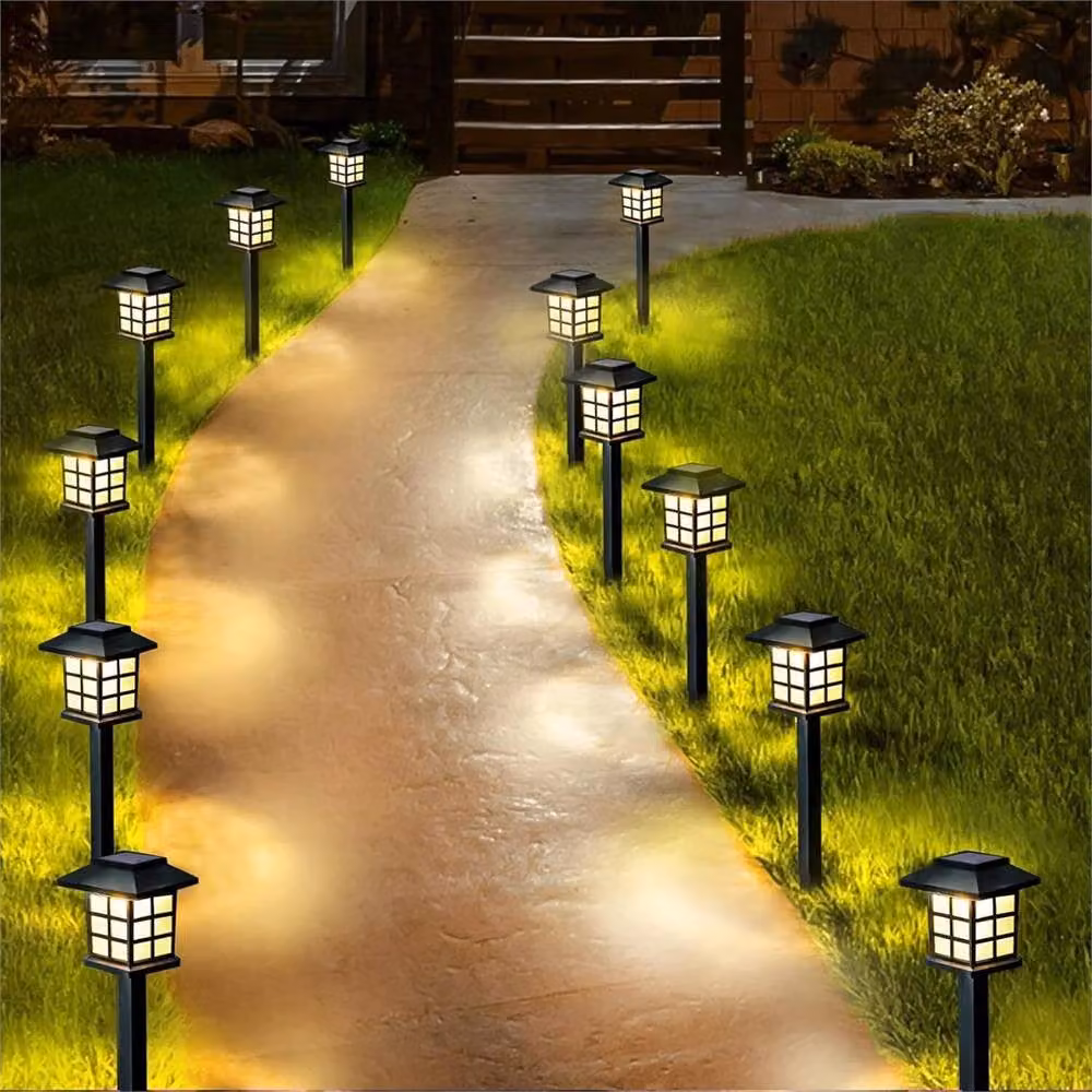 Kelvenix 12-Piece Solar LED Garden Path Lights in Black with Warm White Light – 3