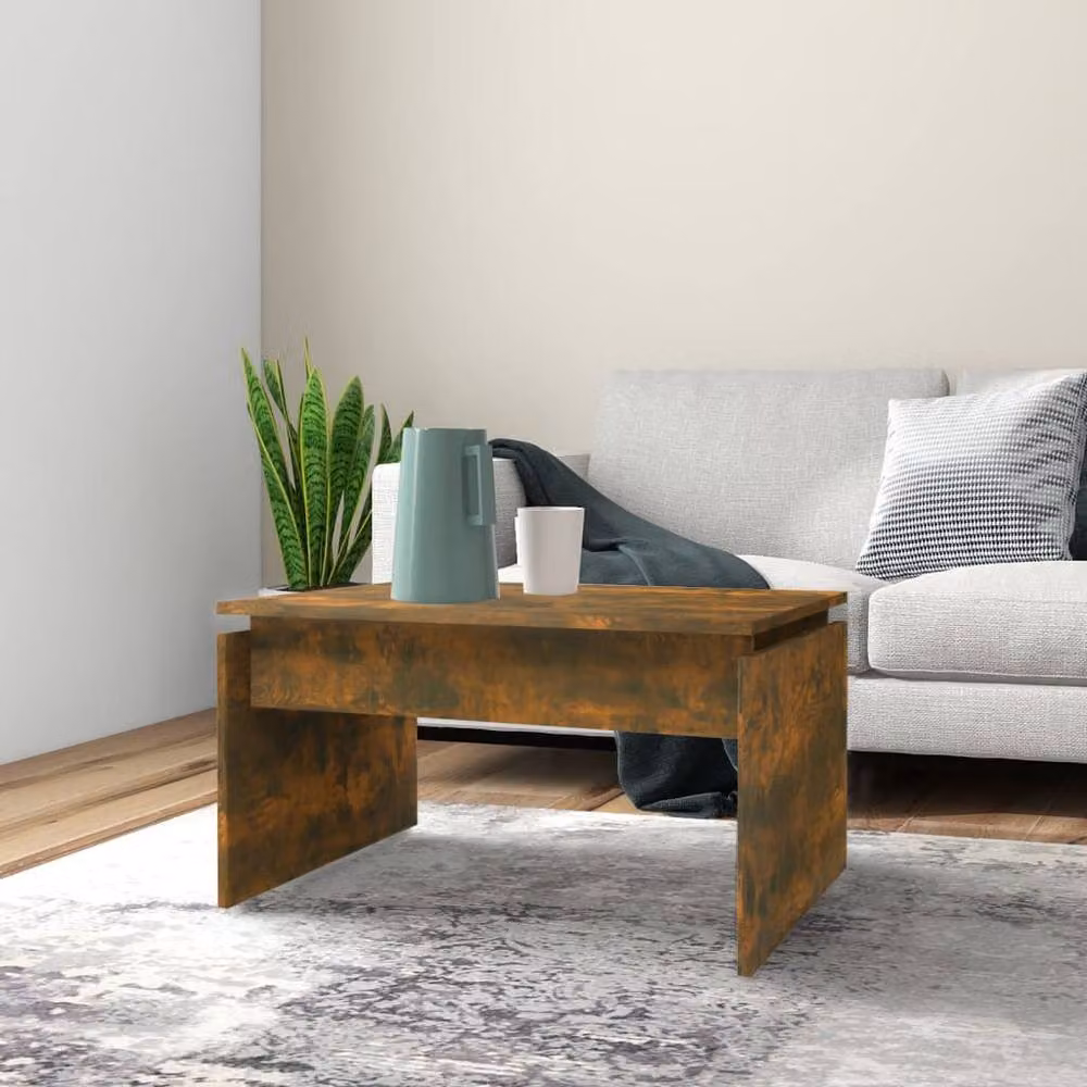 Berkfield Home Smoked Oak Coffee Table in Brown, W/D/H: 68 x 50 x 38 cm – 2