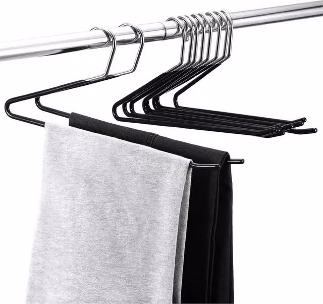 Havendro 20 Pack Heavy Duty Black Metal Non-Slip Space Saving Trouser Hangers – 1