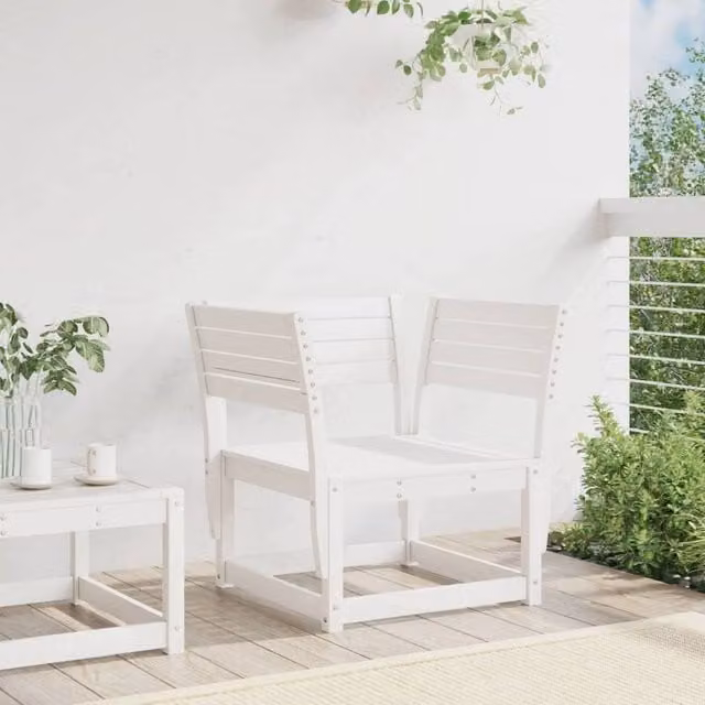 Berkfield Home Beautiful White Solid Wood Pine Garden Chair