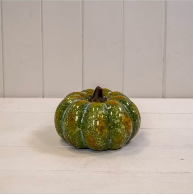 KDMD Large Green Ceramic Vintage Style Pumpkin Tabletop Decoration