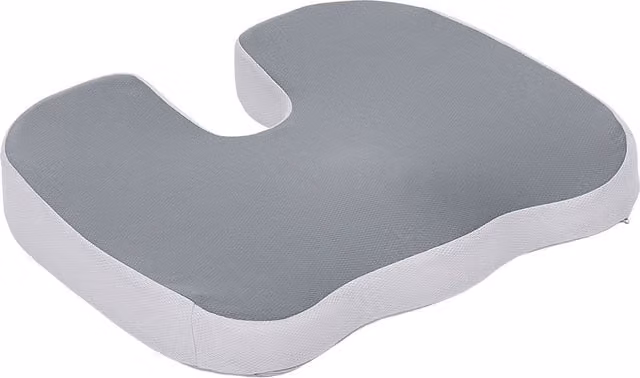Livingandhome Grey U-Shaped Memory Foam Seat Cushion with Breathable Removable Polyester Cover