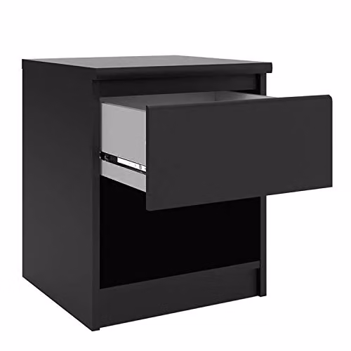 Furniture To Go Naia Bedside Cabinet with 1 Drawer and 1 Shelf in Black Matt – 6