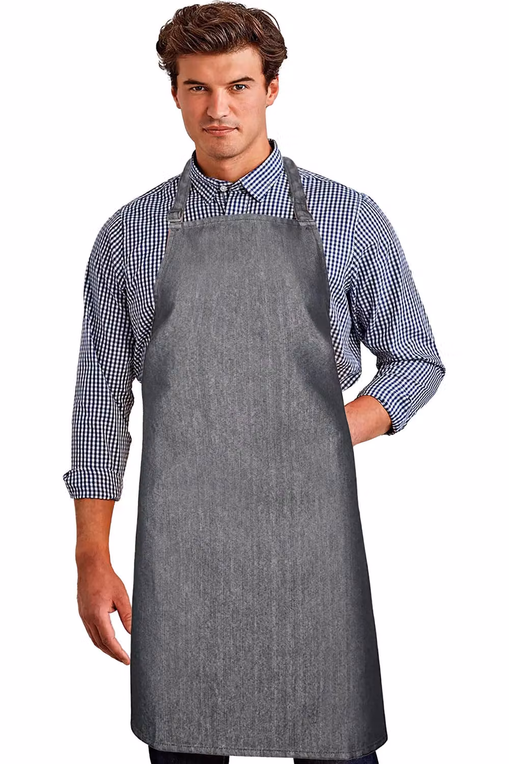 Premier Women's Bip Apron with Pocket in Grey – 2
