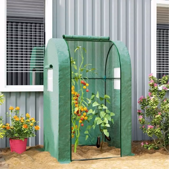 Outsunny Portable Tomato Greenhouse in Green, W/D/H: 94 x 94 x 94 cm