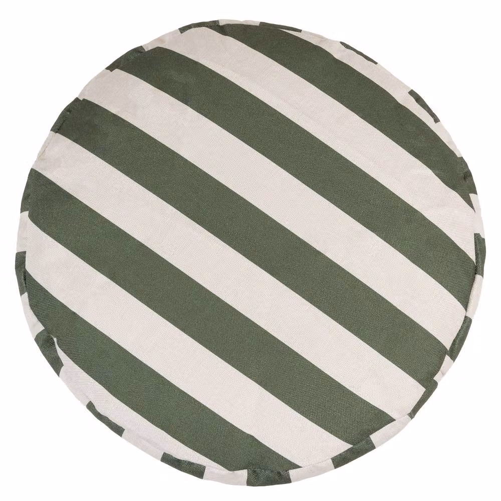 icon Milano Soft Woven Round Footstool Bean Bag Pouffe in Green – 4