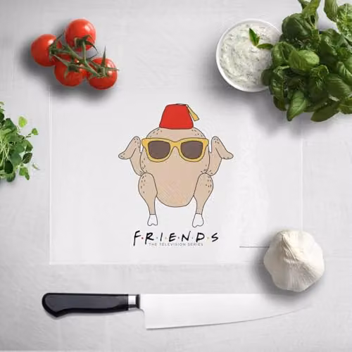 Zavvi Friends Turkey Rectangular Chopping Board in White
