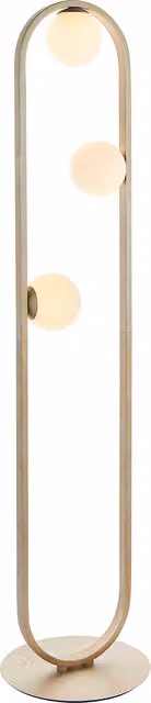 Perch & Parrow Aquene Oval Opal Glass Floor Lamp in Silver