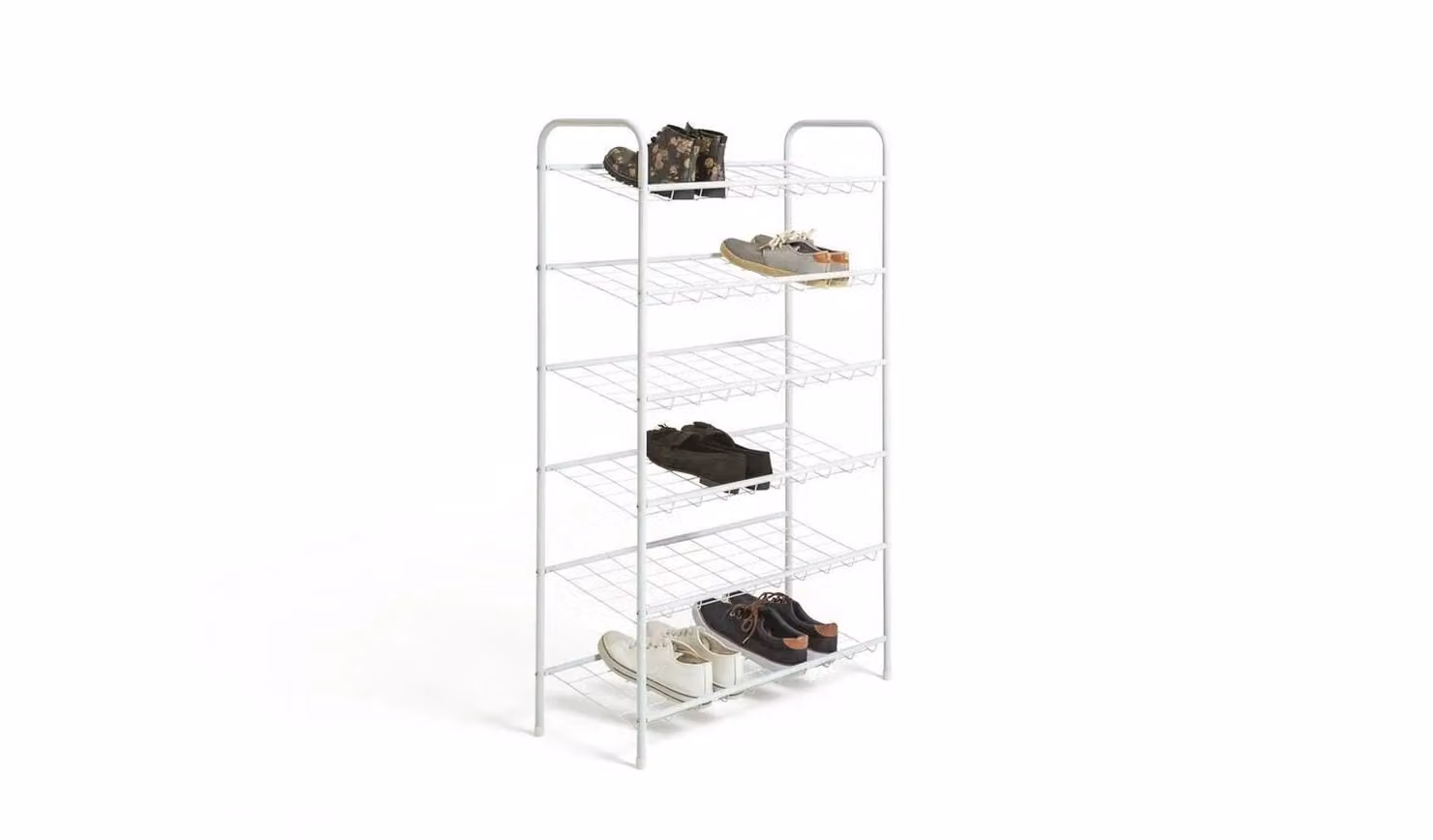 Cheap Furniture Warehouse Jorn 6 Tier White Wall Mounted Shoe Rack