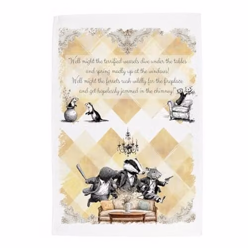 Purely Home The Wind in the Willows Toad Hall Tea Towel, Yellow, W: 67 cm, H: 45 cm – 1