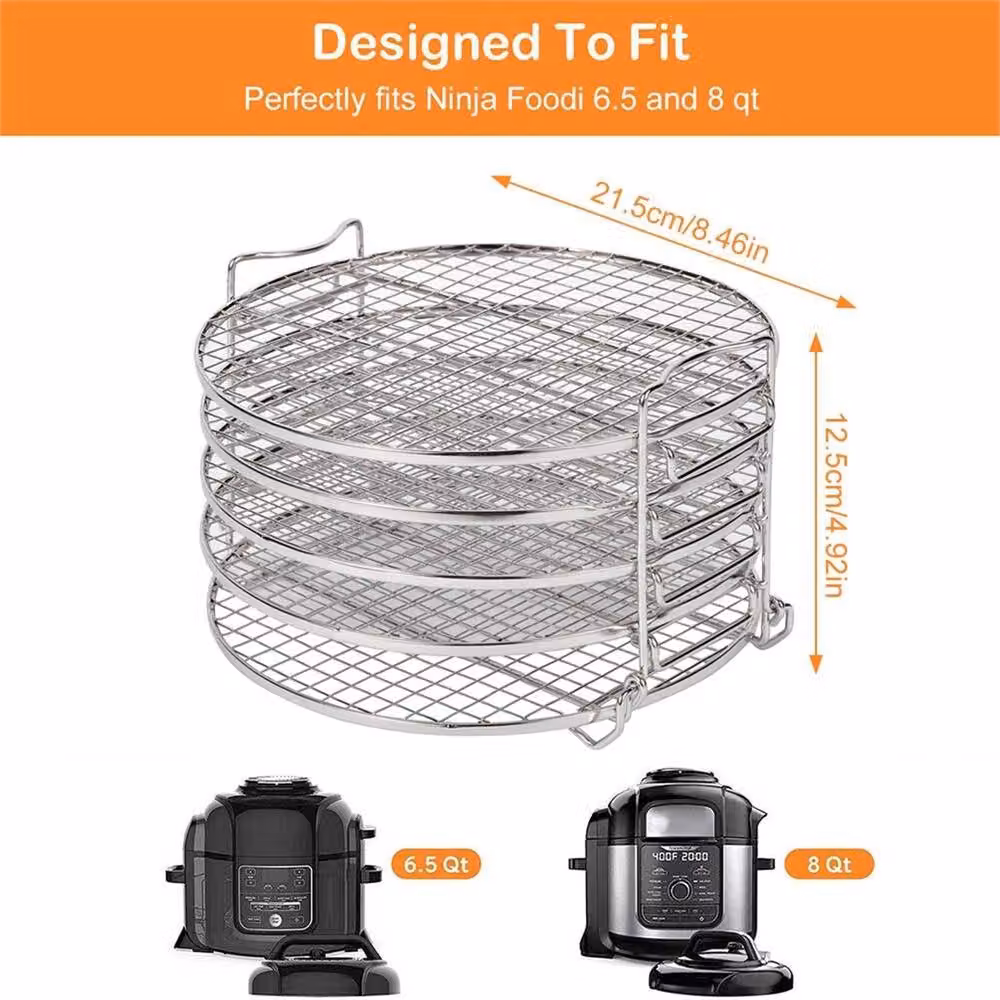 Nordara 5 Layer Stainless Steel Air Fryer Grill and Dehydrator Rack in Silver – 2