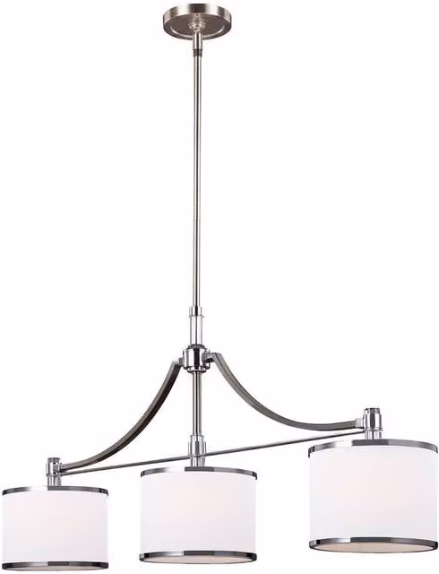 Elstead Prospect Park Modern Bar Pendant Light in Chrome and Grey Glass