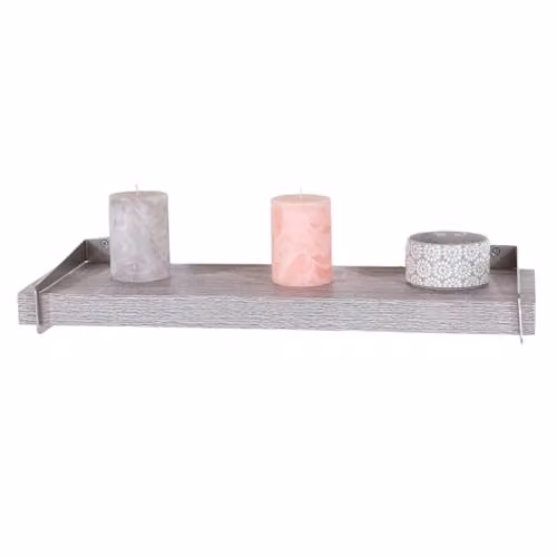Core Products Chunky Grey Oak Effect Wall Shelf with Slide-On Brackets, Width: 80 cm – 1