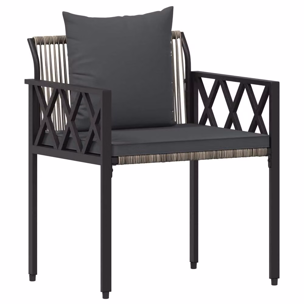 Berkfield Home 4 Piece Modern Outdoor Furniture Set in Grey with Acacia Wood and Powder Coated Steel – 3