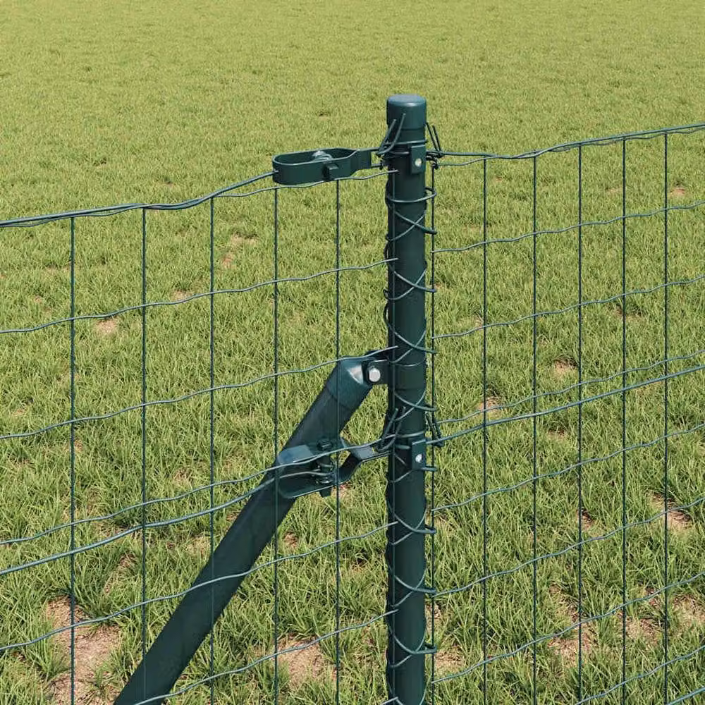 Berkfield Home Euro Fence with 13 Posts, Green Galvanised Steel, 0.6 x 25 m – 3