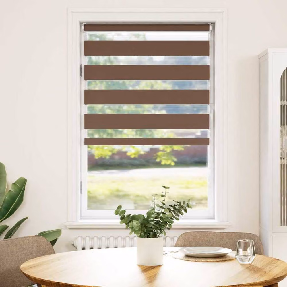 Berkfield Home Elegant Zebra Blind in Brown, W: 85 cm, H: 100 cm – 3