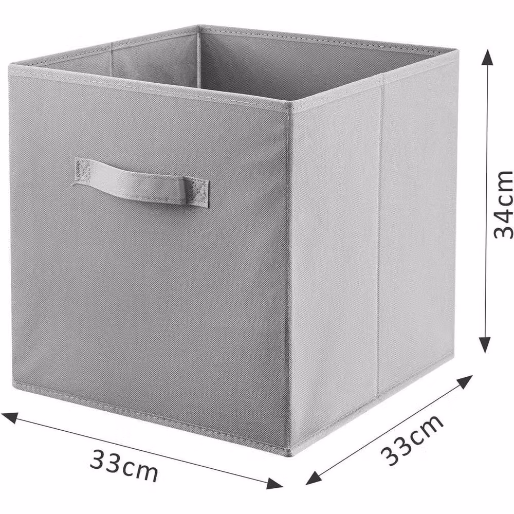 PAWNORA 6-Piece Foldable Fabric Cube Storage Boxes in Grey, W/D/H: 27 x 27 x 28 cm – 2