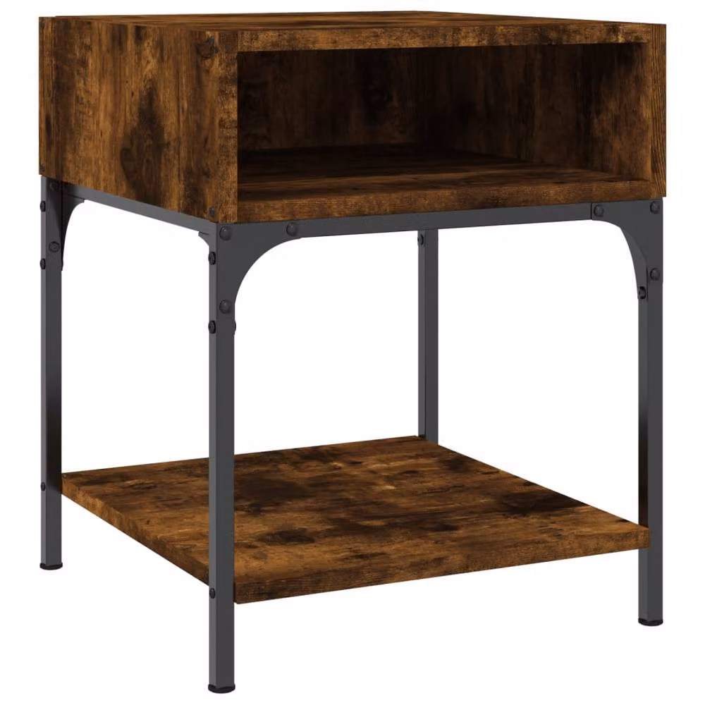 Berkfield Home Elegant Bedside Table in Smoked Oak Brown, W/D/H: 40 x 41 x 50 cm – 3