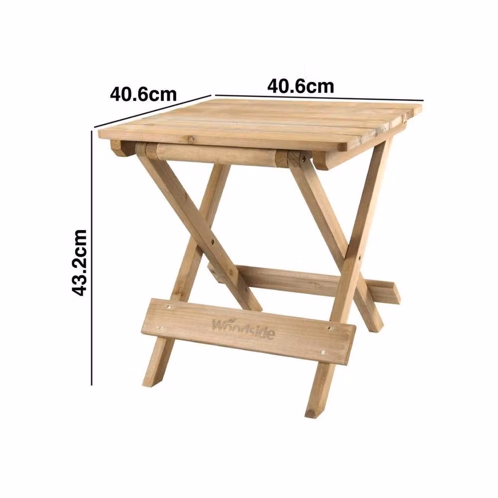 EONLION Brown Wooden Folding Garden Side Table for Coffee and Snacks – 2