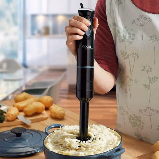 Cooks Professional Electric Potato Masher and Hand Blender in Black