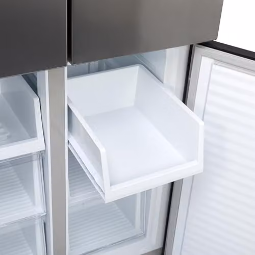 Willow 415L Freestanding American Style Side by Side Fridge Freezer with Total No Frost in Silver Stainless Steel – 4