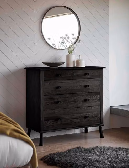 Gallery Direct Wycombe 5 Drawer Chest in Black