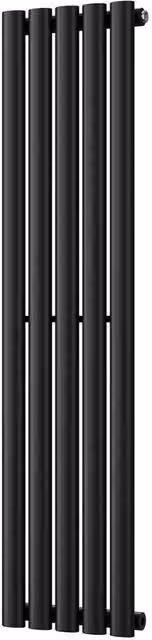 UK Radiators Omeara Black Elliptical Tube Vertical Designer Radiator, H: 120 cm, W: 29 cm – 1