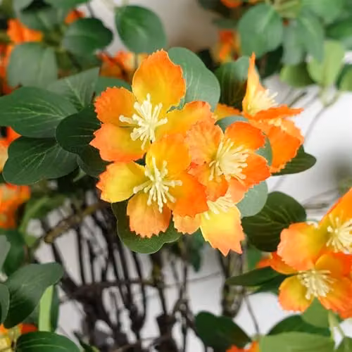 Orange Leaf Design Artificial Floral Tabletop Arrangement – 3