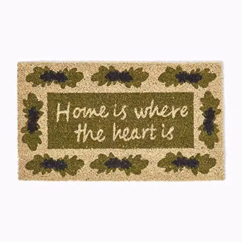 Homescapes Green Coir and PVC Rectangular Doormat, W/D/H: 70 x 40 x 2 cm – 1