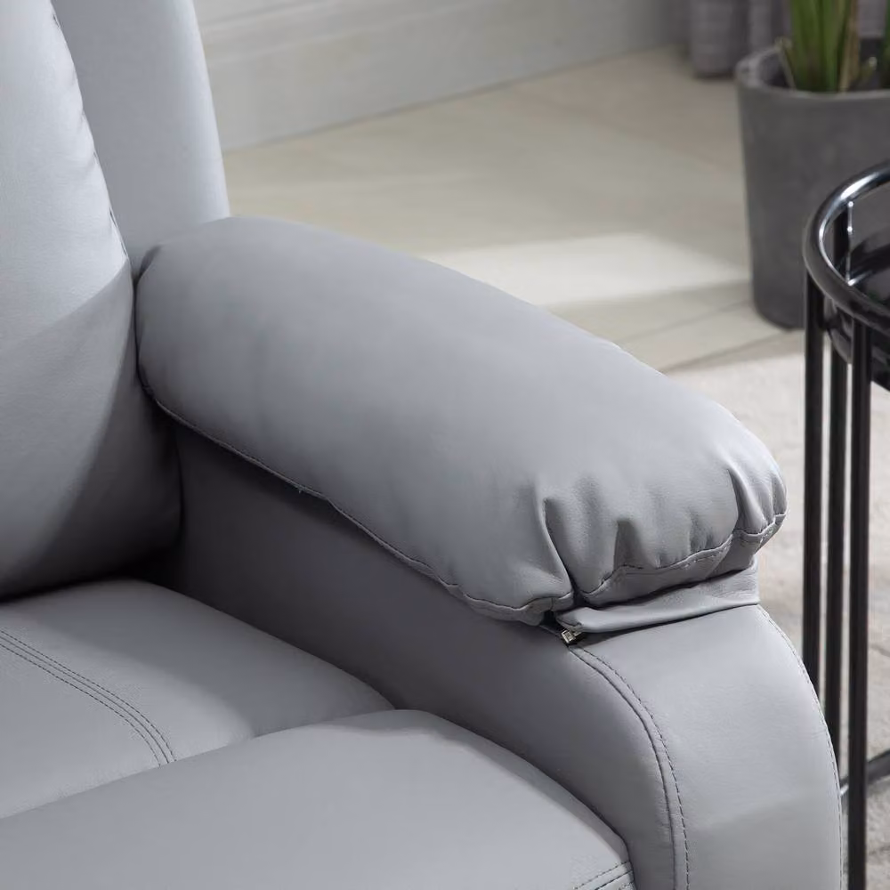 STILVORA Grey PU Leather Riser Recliner Chair with Massage and Powered Lift Assist – 5