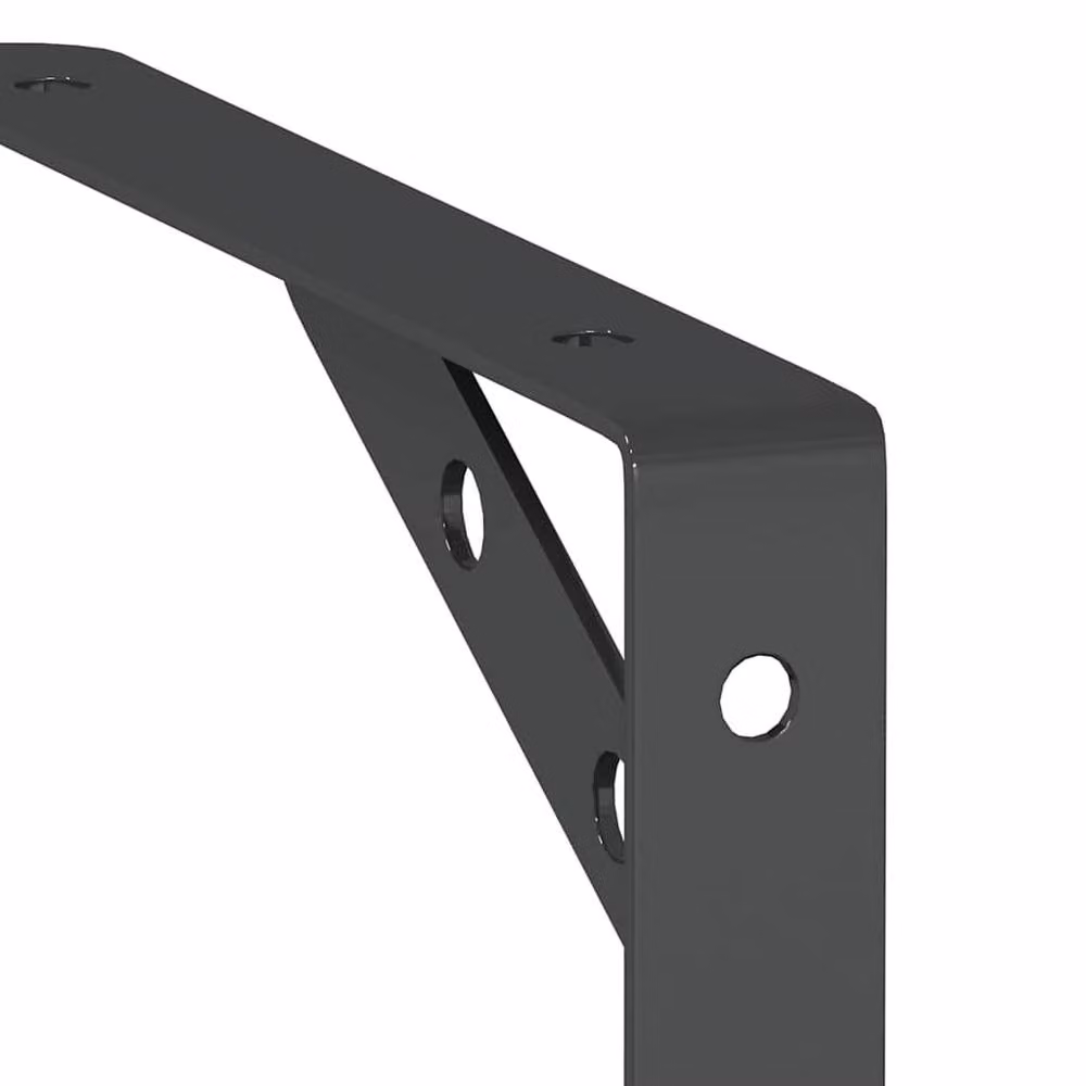 Berkfield Home Black Stainless Steel Shelf Brackets, 4 Pack, W/D/H: 20 x 2.5 x 14 cm – 6
