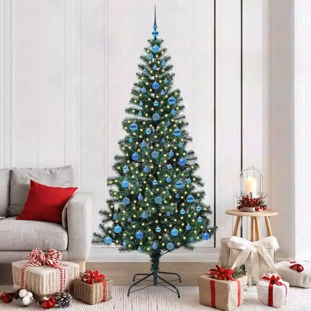 Berkfield Home Pre-lit Artificial Christmas Tree in Green, Height: 210 cm – 1