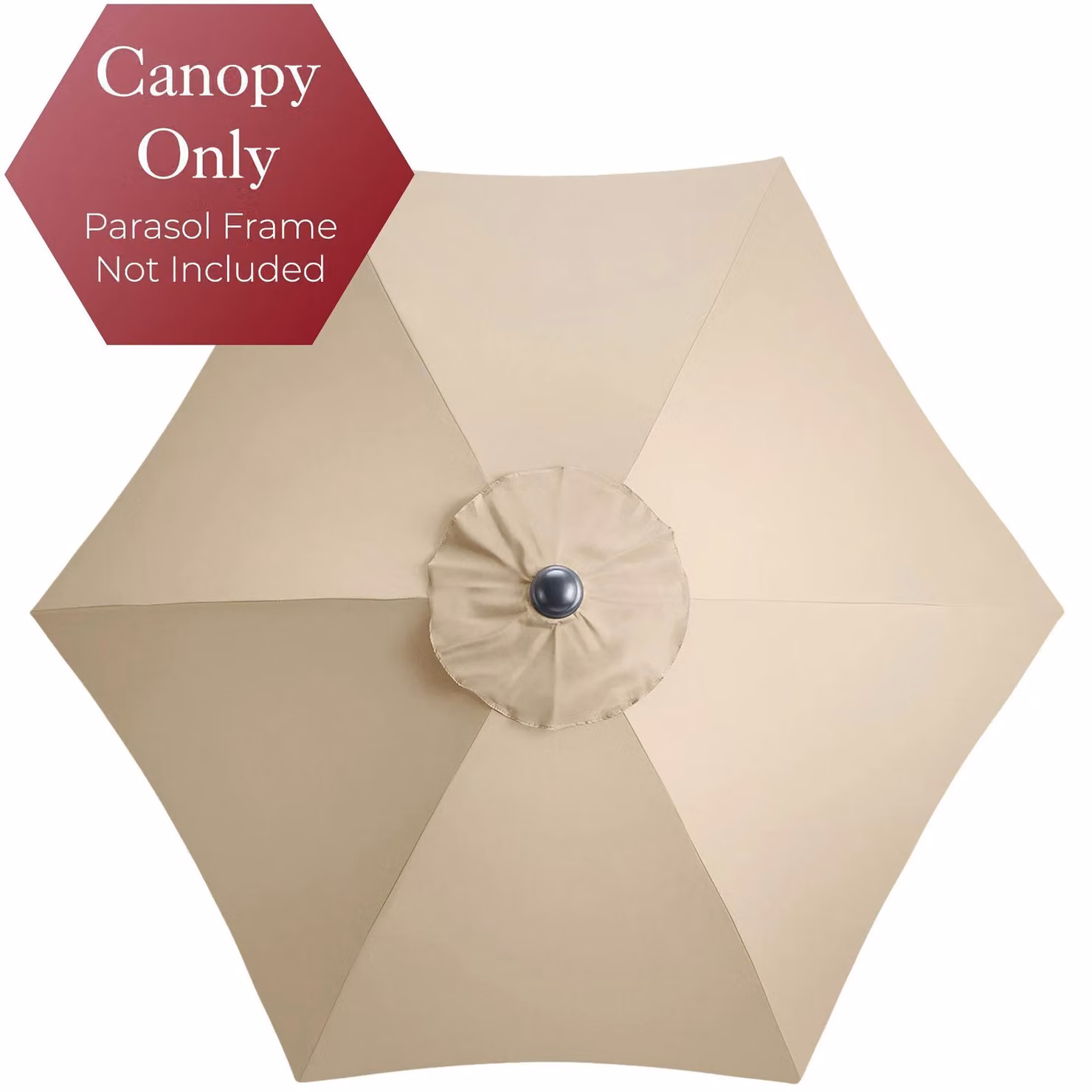 Christow Replacement Parasol Canopy, 2m Hexagonal, Brown Polyester with UPF 50+ UV Protection