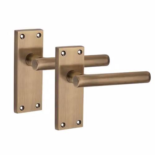 Golden Grace Victorian T-Bar Door Handle Set in Antique Brass, 1 Pair